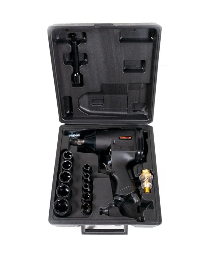 Llave Pistola de Impacto Profesional Eléctrica en KIT Enc 1/2" Hamilton HN10K