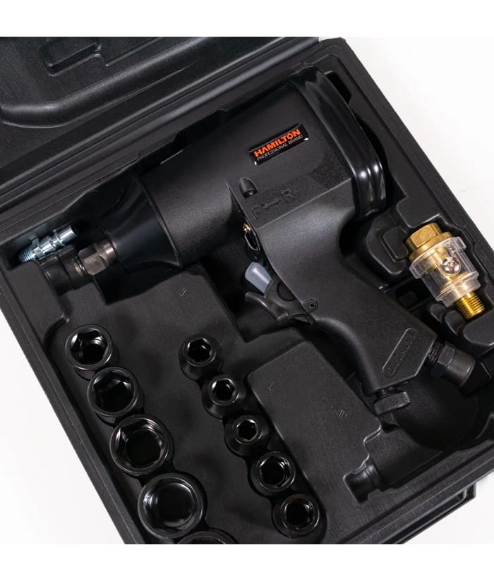 Llave Pistola de Impacto Profesional Eléctrica en KIT Enc 1/2" Hamilton HN10K - Imagen 2