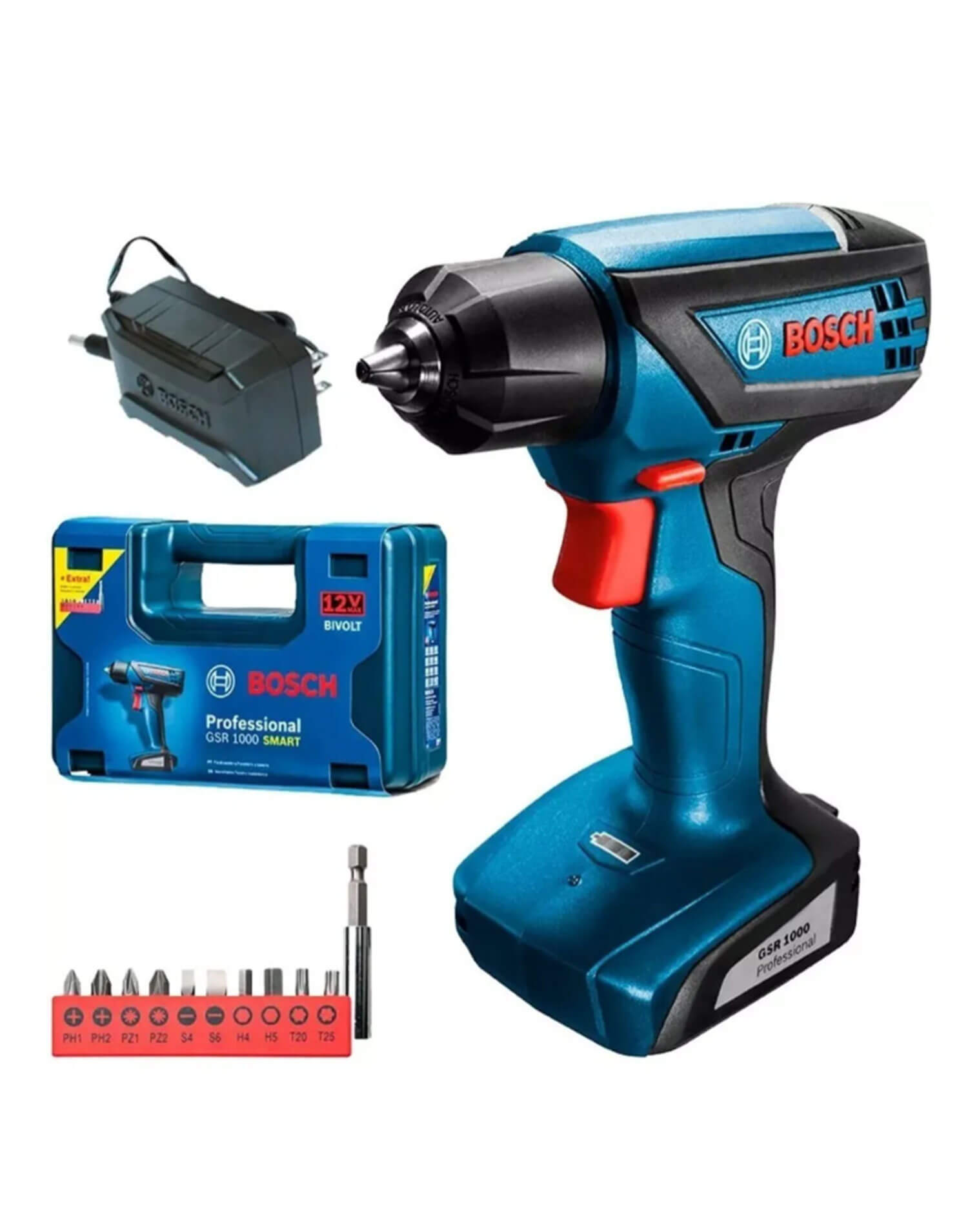 Taladro Atornillador Inalámbrico A Batería 12V 6mm Bosch GSR 1000 Smart Professional