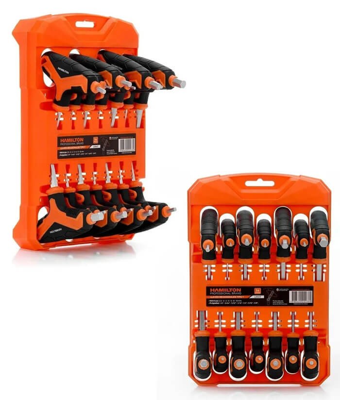 Juego Set Kit Llaves Hexagonales Allen Tipo T x14 pzas Hamilton - Imagen 2