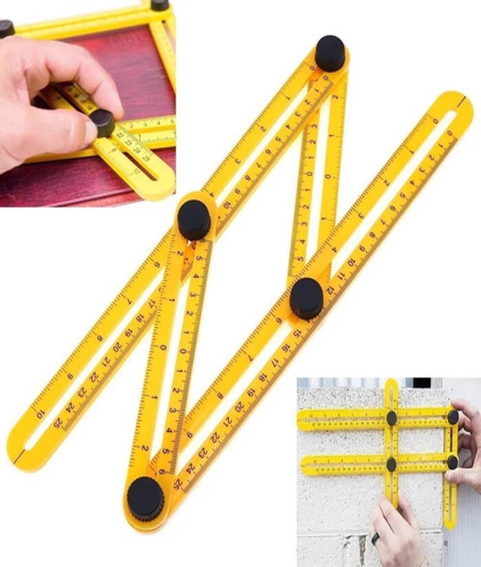 Regla Multiángulos Ajustable 10" 25cm Instalador Instalación de Porcelanatos Cerámicos Ruhlmann RU8014