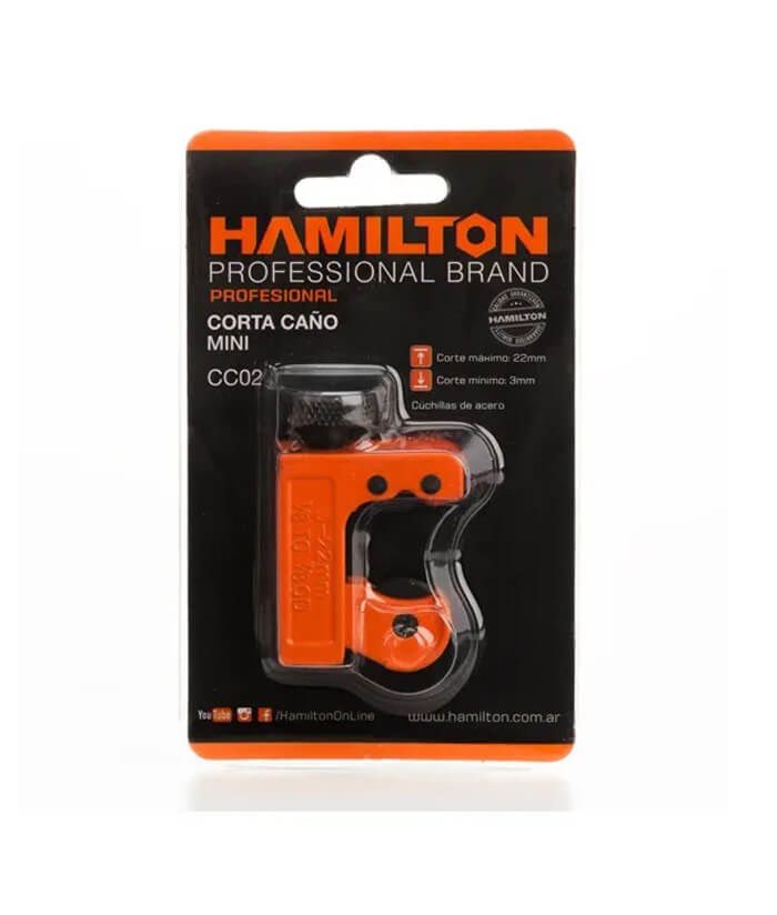 Corta Caño Tubo Mini 22mm Profesional Hamilton CC02 - Imagen 3