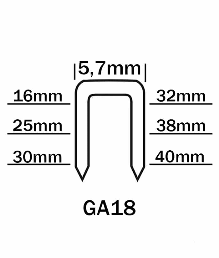 Grapas Grampas Para Engrapadora Engrampadora Grapadora Clavadora GA18 EYC 25 a 40mm Hamilton - Imagen 2