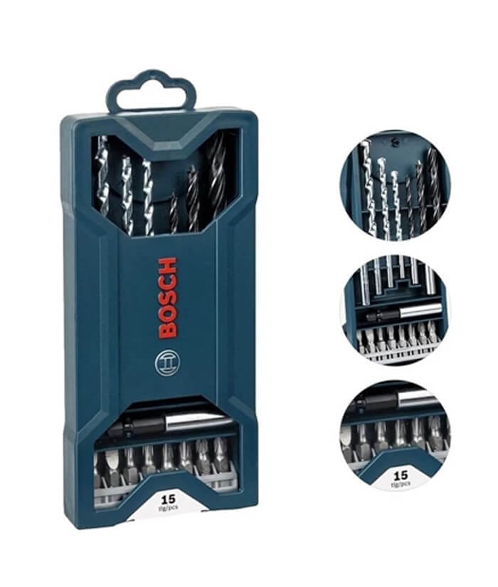 Juego Set Kit de Mechas Brocas Mini-X-Line x15 UNID. Bosch 2607017408 - Imagen 2
