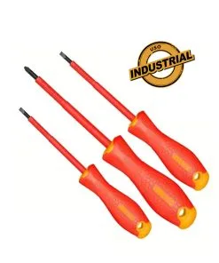 Juego Set Kit 3 Destornilladores Aislados Dieléctricos 1000V Ingco HKISD0308