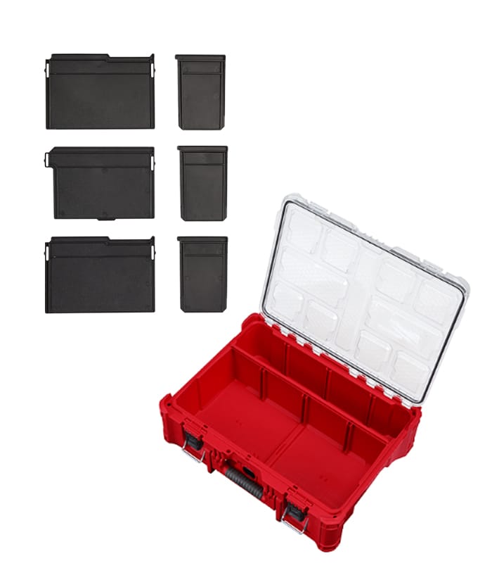 Organizador Caja de Herramientas Profundo Milwaukee Packout Rojo/Negro 48-22-8432 - Imagen 4