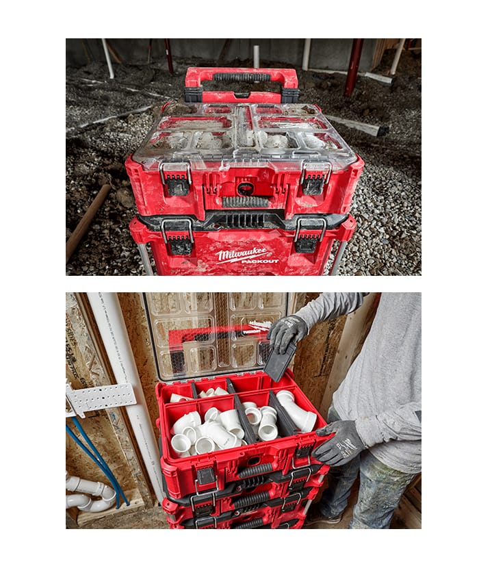 Organizador Caja de Herramientas Profundo Milwaukee Packout Rojo/Negro 48-22-8432 - Imagen 3