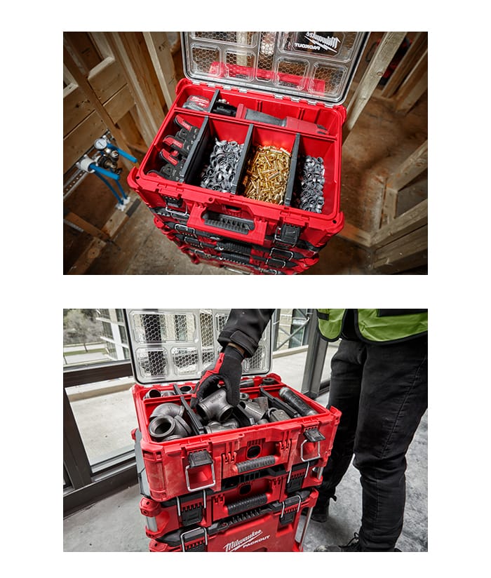 Organizador Caja de Herramientas Profundo Milwaukee Packout Rojo/Negro 48-22-8432 - Imagen 2