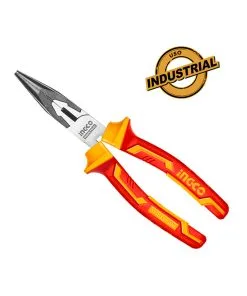 Pinza Punta Larga 8" 200mm Dieléctrica Aislada 1000V Ingco HILNP28208