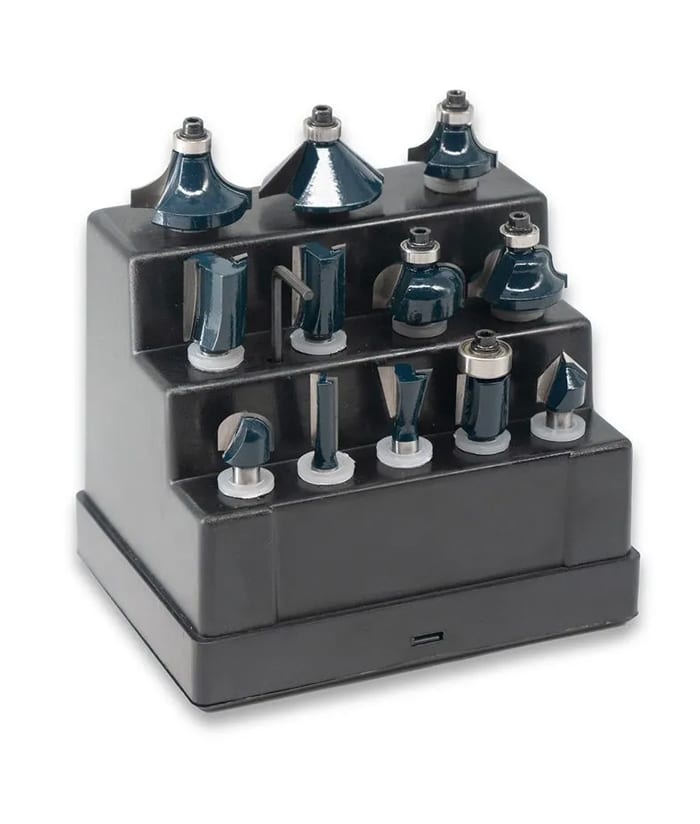 Juego Set Kit de Fresas Para Madera P/ Fresadora Router Tupí x 12 Bremen 7619
