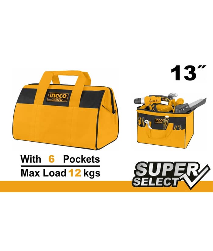Bolso Super Select 13" Con 6 Bolsillos Ingco HTBG281328 - Imagen 2