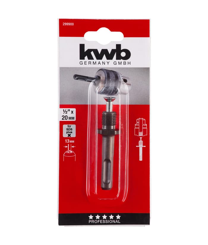 Adaptador SDS Plus A Mandril Común Rosca 13mm KWB - Imagen 3