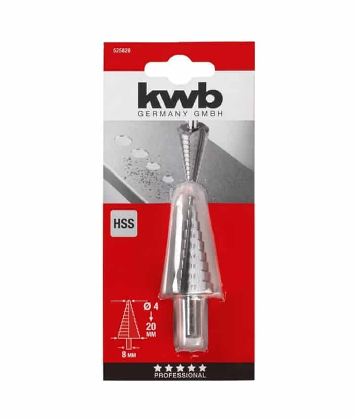 Mecha Broca Escalonada HSS 4 a 20mm KWB - Imagen 2