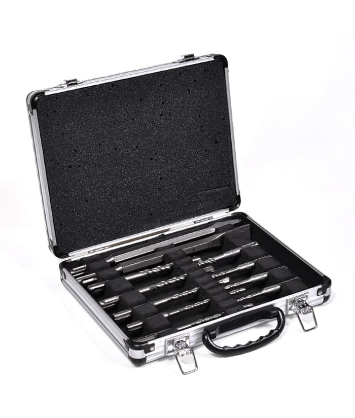 Juego Set Kit Maletín Mechas Broca Cincel SDS-Plus Para Uso Intensivo x 12Pzs Hamilton WJ12P