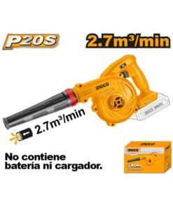 Sopladora a Batería Inalámbrica Velocidad Variable 20V Ingco Naranja/Amarillo CABLI20018