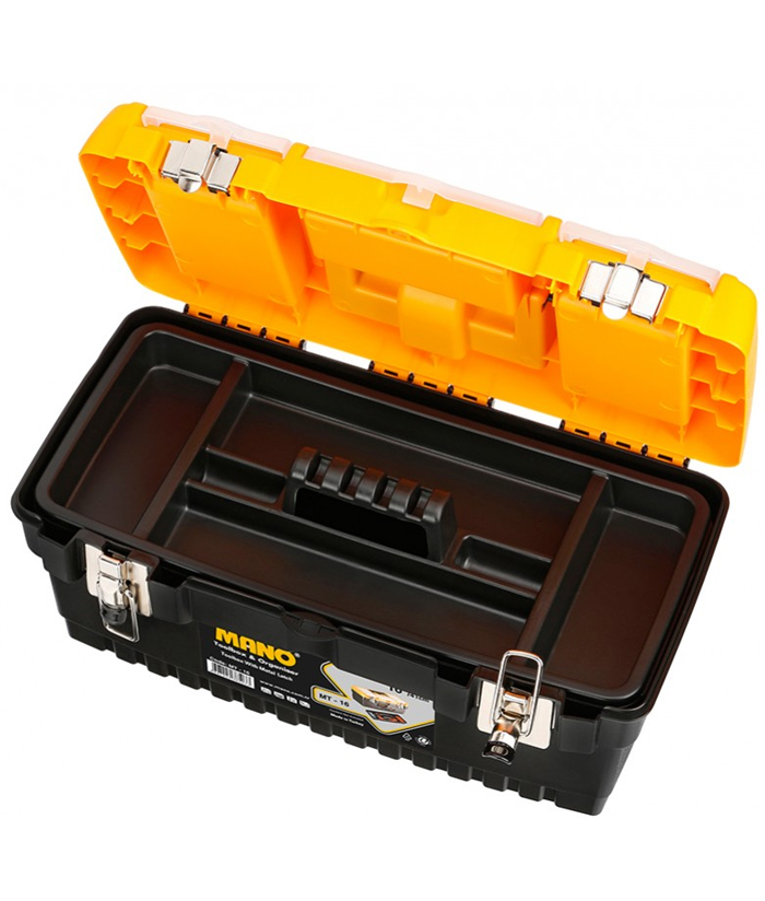 Caja para herramienta de 16' con compartimentos – Casco de Oro