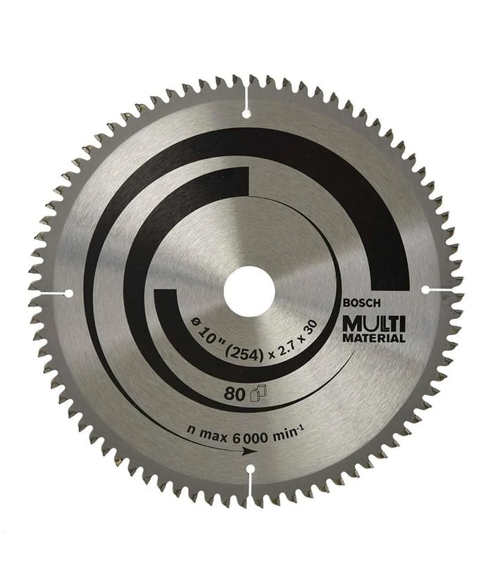 Disco de Sierra Circular 10" 254mm 80 Dientes Multimateriales Multiconstrucción Multiusos Multipropósito Bosch