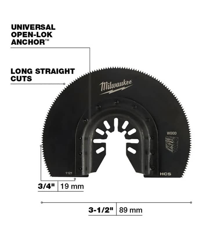 Hoja de Corte Accesorio Para Sierra Oscilatoria Oscilante Multifunción Multiuso Multimaterial Multiherramienta 180º Madera Milwaukee 49-25-1121 - Imagen 3
