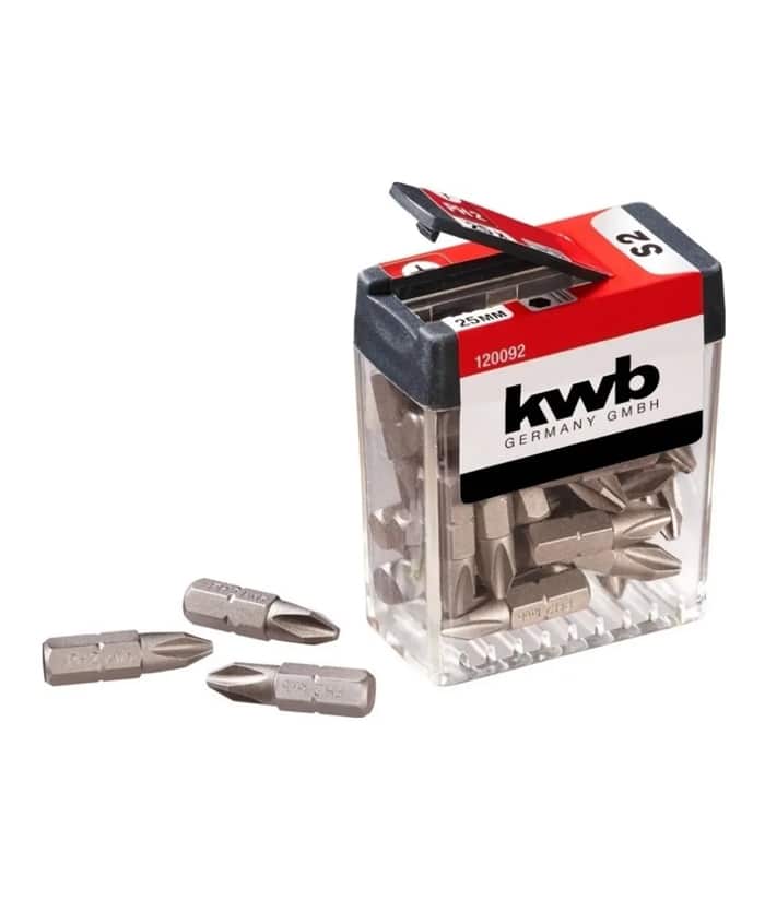 Juego Set Kit 25 Puntas de Destornillador PH2 x 25mm KWB - Imagen 2