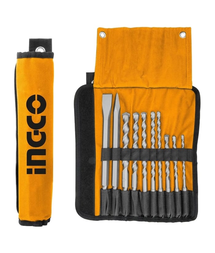 Juego Set Kit Mechas y Cinceles SDS Plus x 10pzs Ingco AKD2101