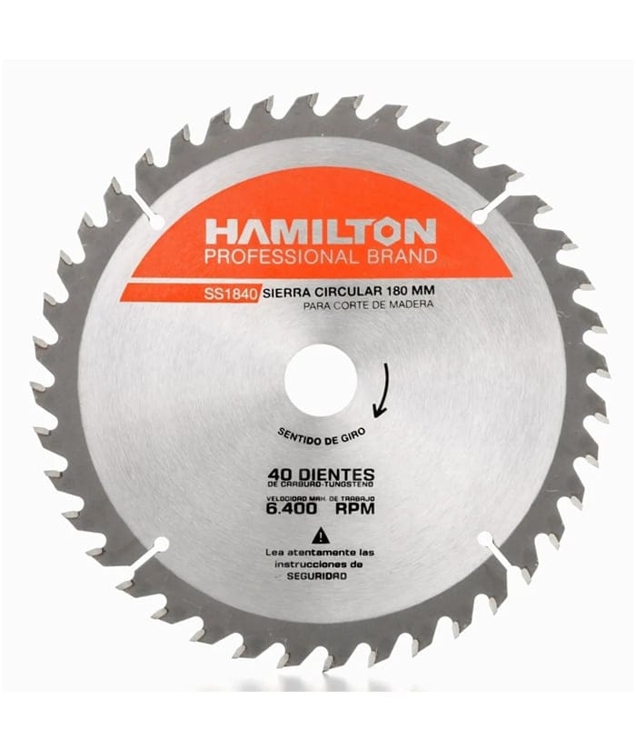 Disco Sierra Circular 7 1/4" 180mm 40 Dientes Hamilton
