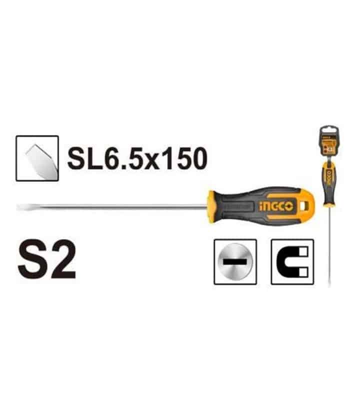 Destornillador Paleta 6.5 x 150mm Imantado Ingco HS686150 - Imagen 2