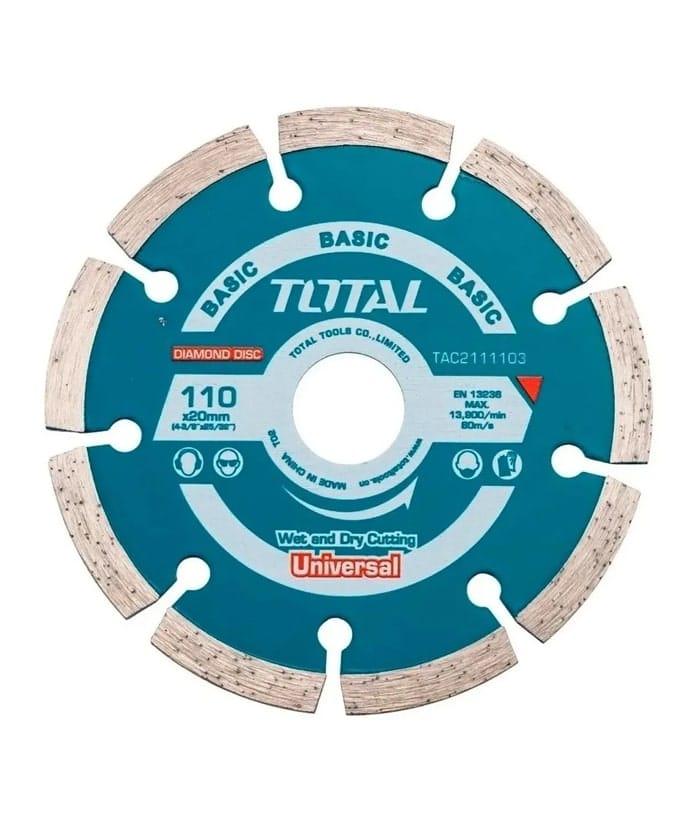 Disco Diamantado Segmentado 20 x 110mm Para Pared Ladrillo Hormigón Concreto Total TAC2111103