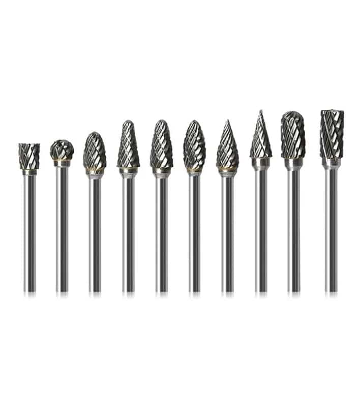 Juego Set Kit Limas Rotativas P/ Metal Para Minitorno x10 piezas Guiller RB-10