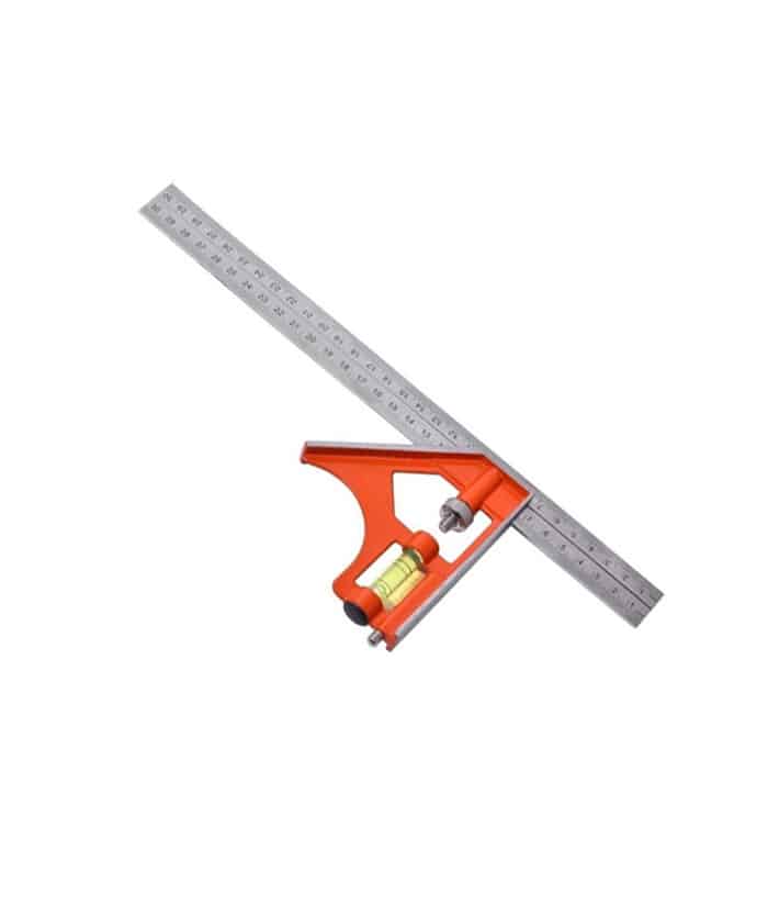 Escuadra Combinada con Nivel 12" Punta de Trazar Carpintero Herrero 300mm Guiller AF-300A - Imagen 3