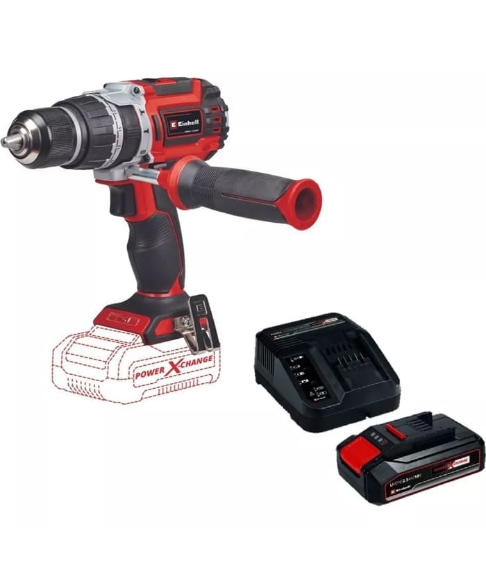 Taladro Atornillador a Batería Inalámbrico 18V 60Nm TP-CD 18/60 Li-i BI +39 + 2 Baterías 2.0Ah + Cargador Rápido + Set Puntas y Brocas 39pzs + Maletín Einhell - Imagen 3