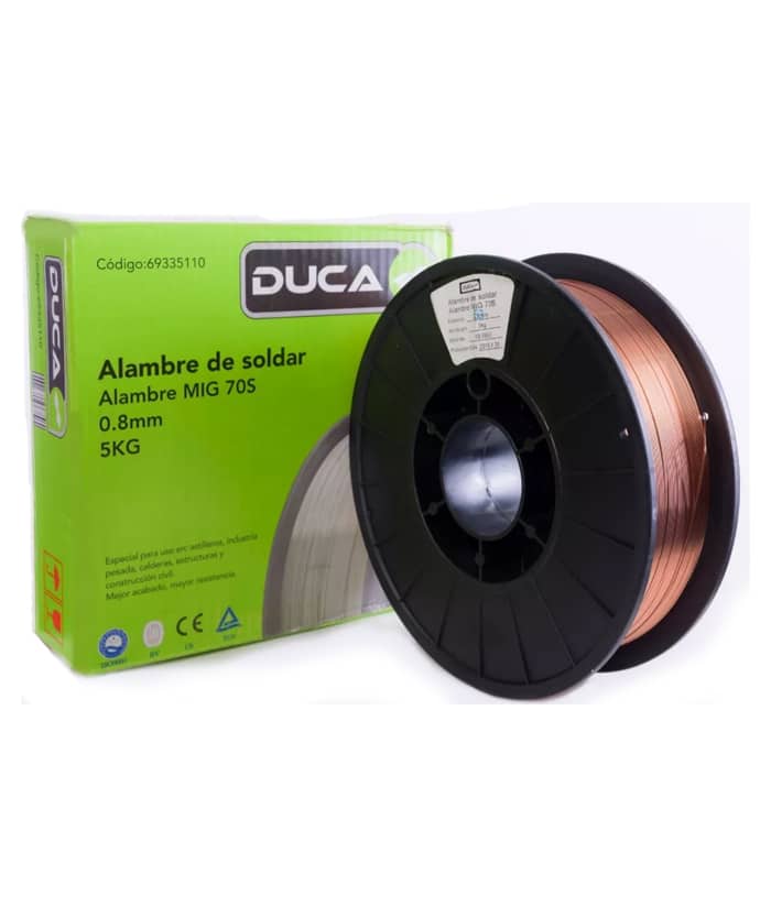 Rollo de Alambre de Soldar Mig 70s 0.8mm x 5Kg Duca - Imagen 3