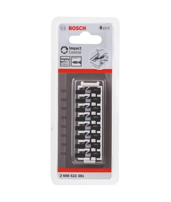 Juego Set Kit 8 Puntas de Impacto T25 x 25mm Bosch - Imagen 2