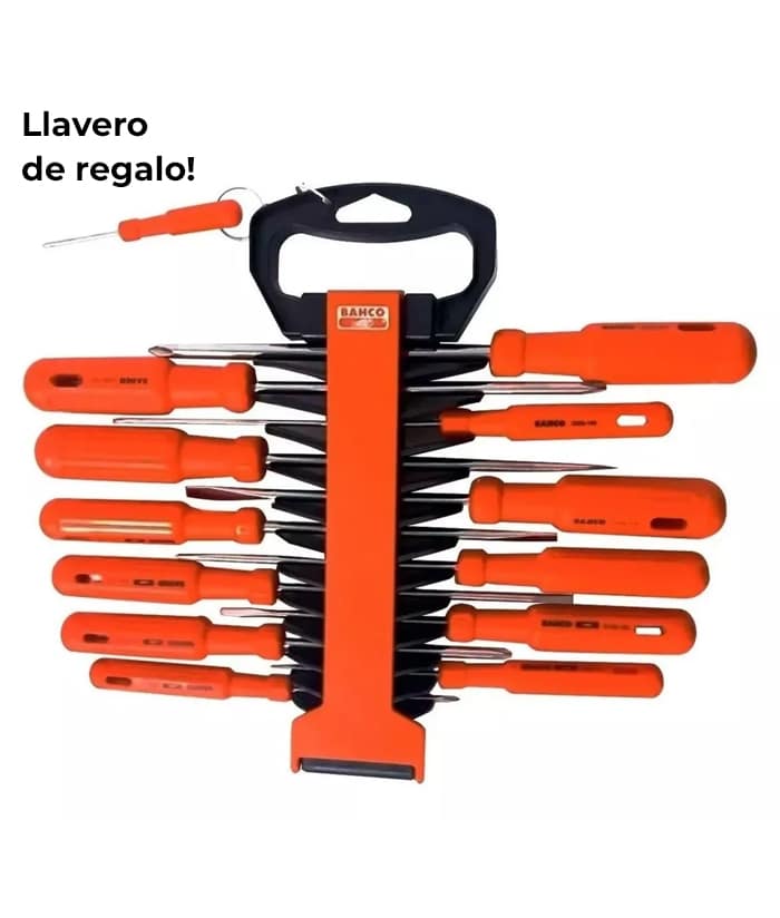 Juego Set Kit Destornilladores Planos/Phillips x 12 Pzs Bahco