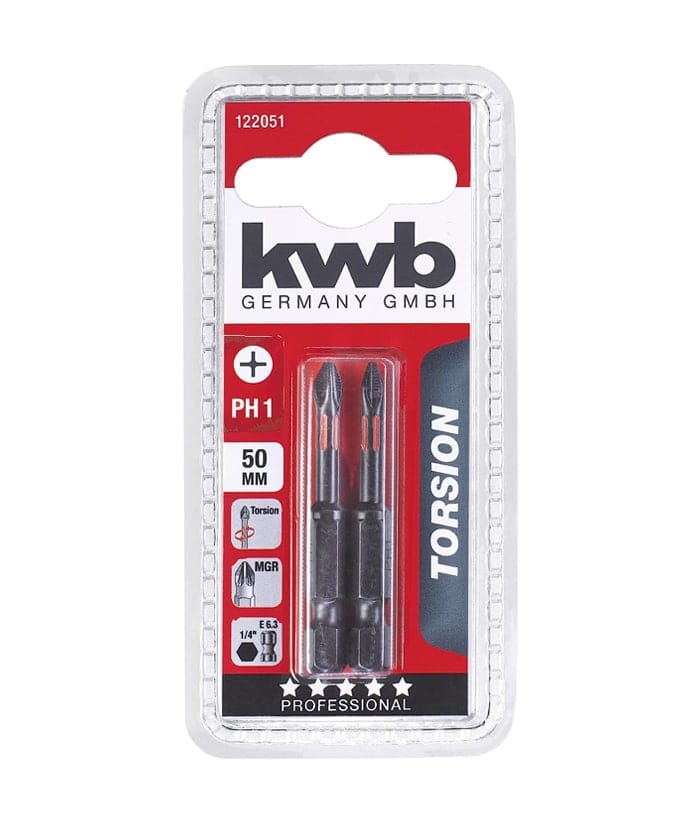Juego Set Kit Puntas Atornillador Phillips 50mm PH1 KWB 122051