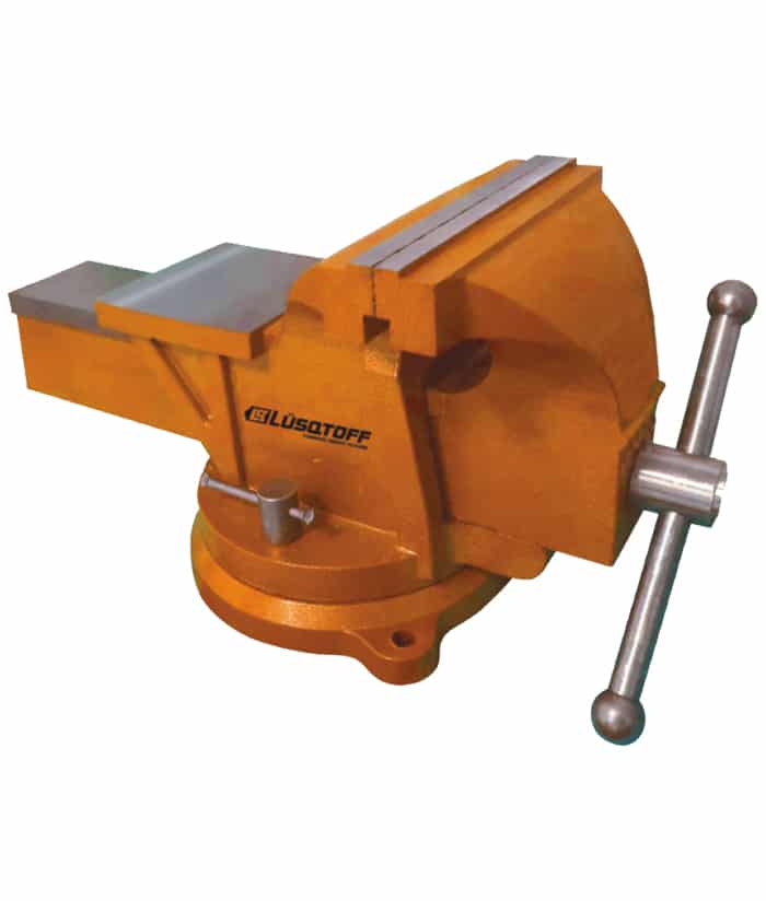 Morsa de Banco Base Giratoria 8" y Yunque Lüsqtoff Naranja LMO8