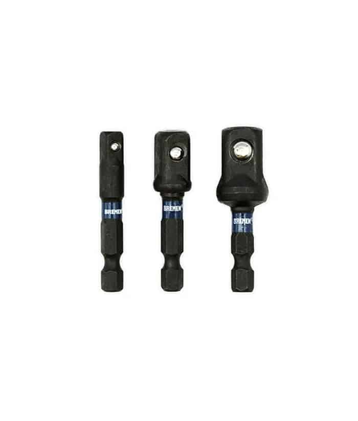 Juego Set Kit Adaptadores 1/4" 3/8" 1/2" Para Atornillador Impacto Bremen 7871