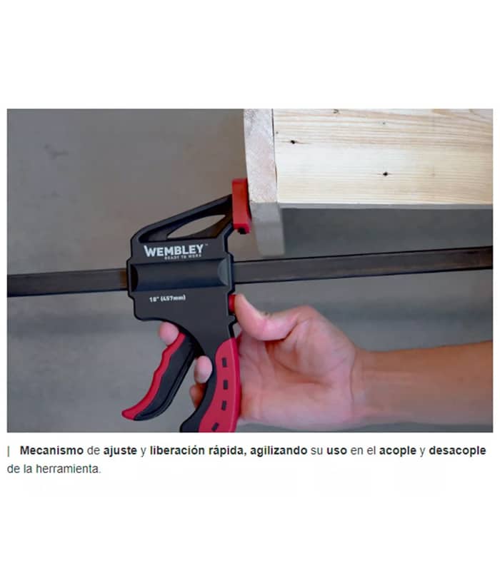 Prensa Rápida Tipo F Autoajustable 24" 610mm Wembley 7736 - Imagen 5