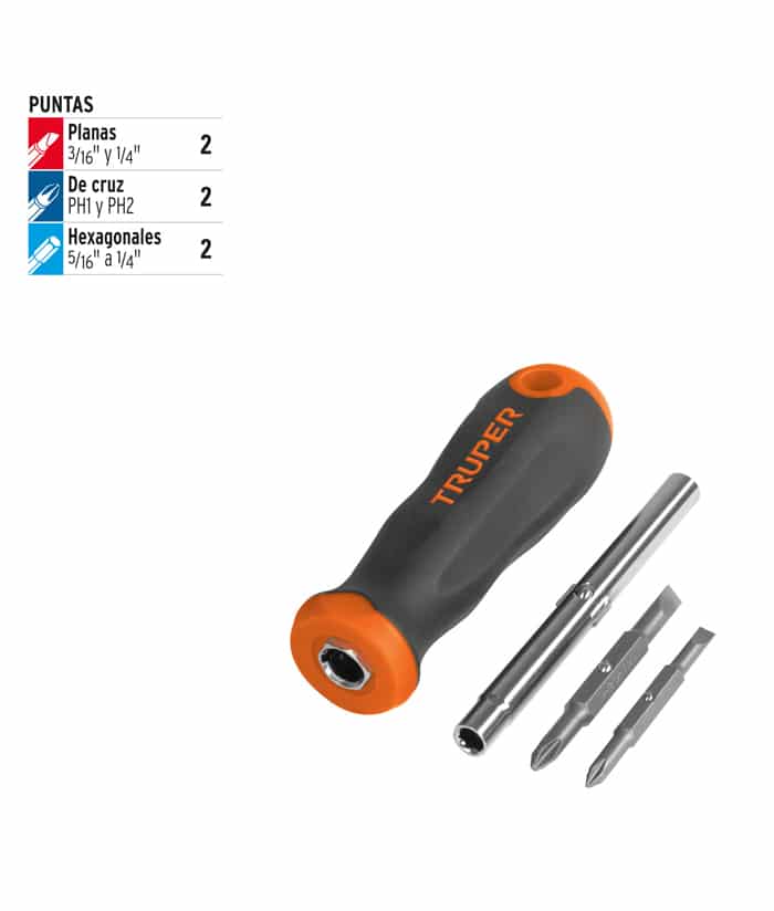 Destornillador 4 en 1 Truper Confort Grip DT-4 - Imagen 4