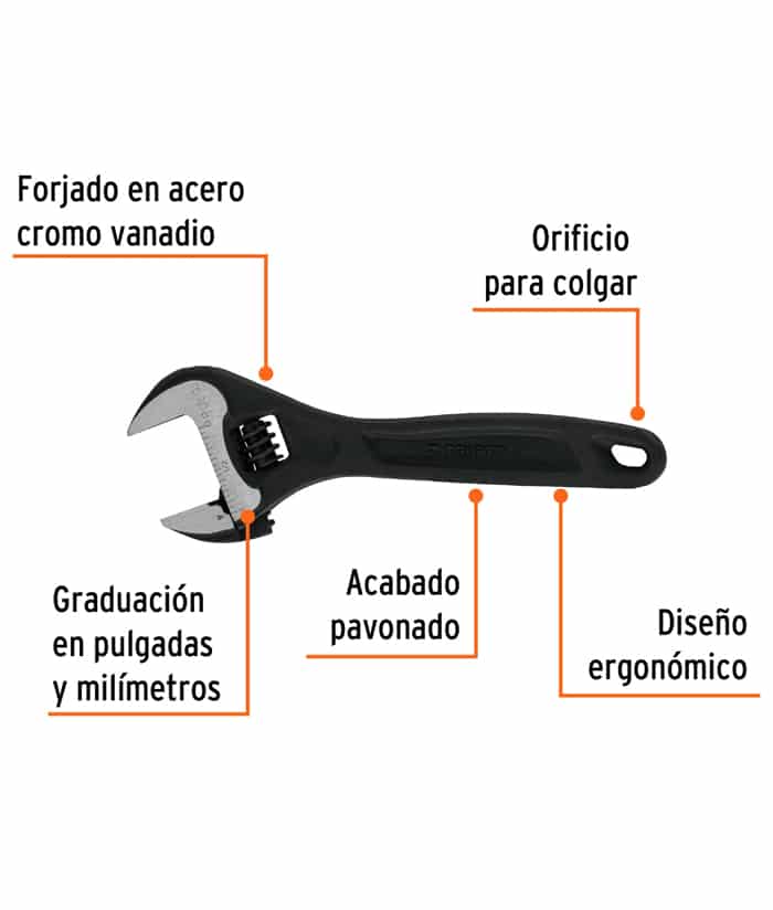 Llave Ajustable Francesa 6" Truper PET-6 - Imagen 3