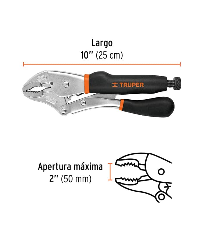 Pinza Presión Curva Perro 10" 250mm Truper PPT-10CX - Imagen 4