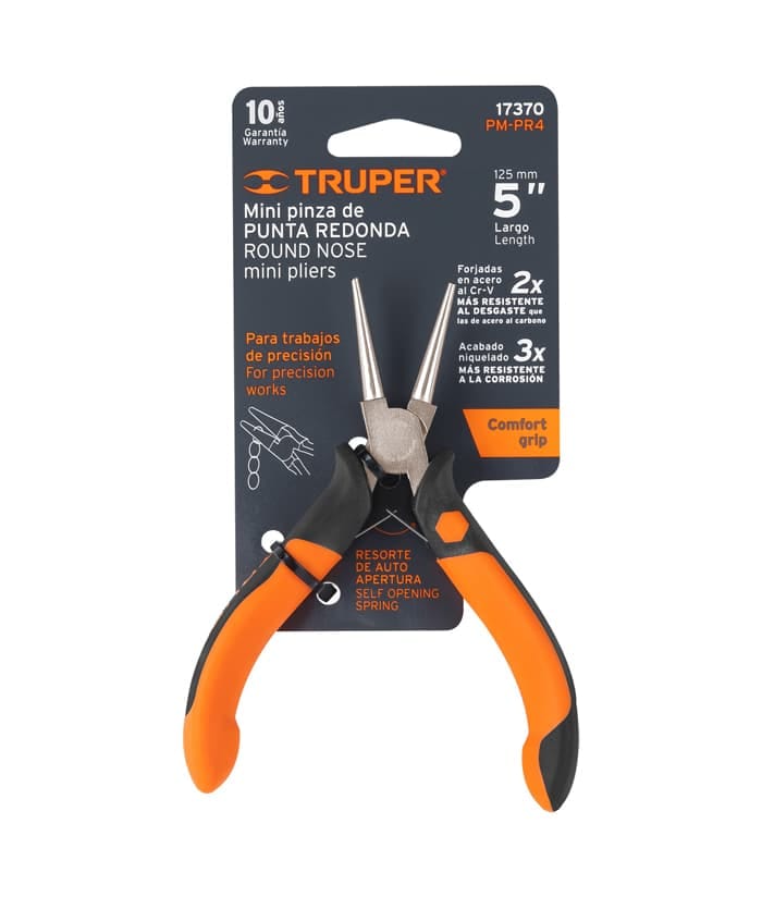 Pinza Punta Fina Media Caña 5" 125mm Truper PM-PR4