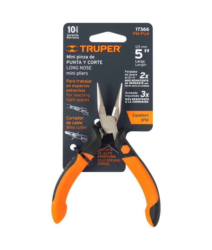 Pinza Punta Media Caña 5" 125mm Truper PM-PU4