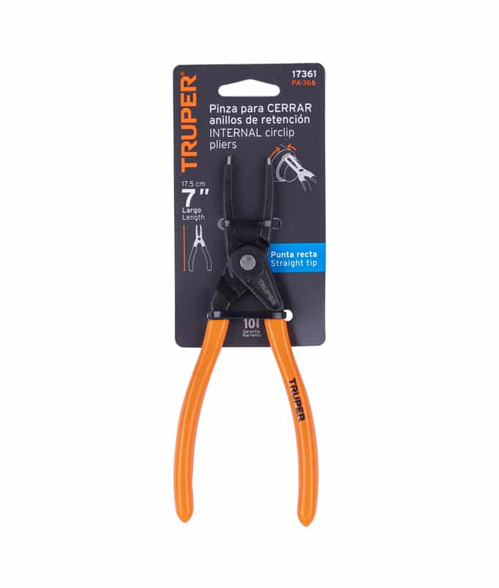 Pinza Seeger Cerrar Recta 7" Truper PA-366