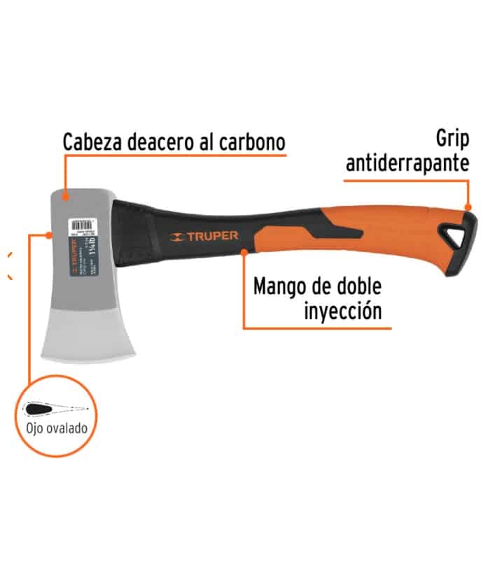 Hacha Cabo de Fibra 14" Truper HC-1-1/4F - Imagen 2