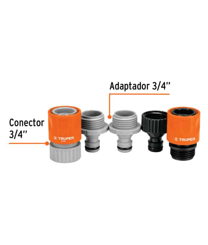 Juego Set Kit Adaptador Conectores Click Para Manguera 3/4" Truper CLICK-SET - Imagen 2
