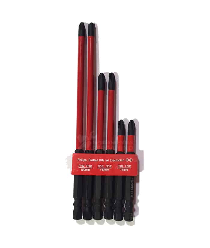 Juego Set Kit Puntas de Impacto PH2 FPH2 x 6 Pzs 75mm 110mm 150mm Ruhlmann RU25060
