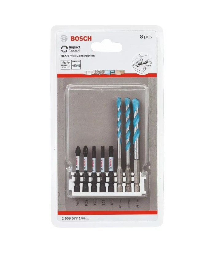 Bosch Kit de destornillador eléctrico inalámbrico 5 en 1 de 12 V + puntas  de destornillador resistentes al impacto Bosch