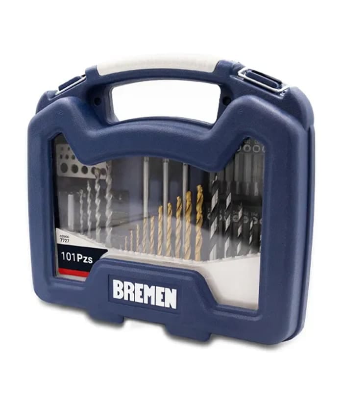 Juego Set Kit Mechas y Puntas Para Madera Metal Hormigón x 101 Pzs Bremen 7727 - Imagen 5