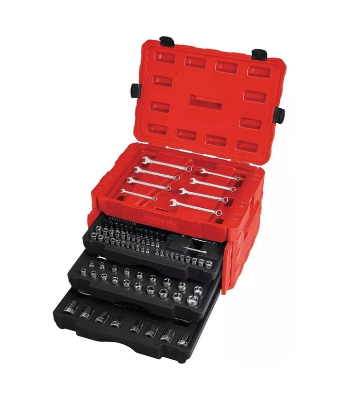 Juego Set Kit Maletín Caja con Tubos Bocallaves 1/4" 3/8" 1/2" Herramientas Manuales x 232 Pzs CMMT45063 Craftsman