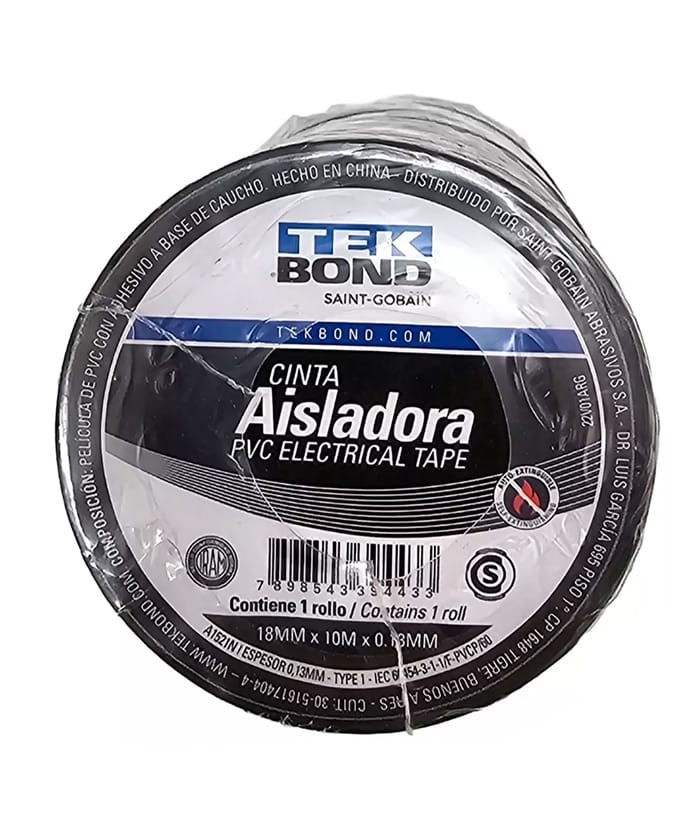 Cinta Aisladora 18mm x 10 mts x 0.13mm Tekbond